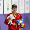Ánh Viên đã có 3 huy chương Vàng tại SEA Games 30. (Ảnh: Vietnam+)