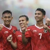 U23 Indonesia giành quyền vào bán kết môn bóng đá nam SEA Games 31. (Ảnh: Minh Quyết/TTXVN)
