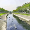 Hệ thống làm sạch bằng nano của Nhật Bản được kỳ vọng sẽ khiến dòng sông giảm thiểu mùi hôi thối và trở nên sạch hơn. (Ảnh: Minh Hiếu/Vietnam+)