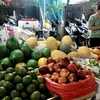 Mặt hàng hoa quả trái cây tươi đang được bán chạy tại các chợ truyền thống trên địa bàn thành phố Hà Nội. (Ảnh: Việt Anh/Vietnam+)