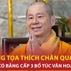 Bản tin 60s: Thượng tọa Thích Chân Quang không có bằng cấp 3 bổ túc văn hóa