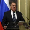 Ngoại trưởng Nga Sergei Lavrov trong một cuộc họp báo ở Moskva. (Nguồn: AFP/TTXVN) 