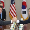 Bộ trưởng Quốc phòng Hàn Quốc Jeong Kyeong-doo và người đồng cấp Mỹ Mark Esper. (Ảnh: Yonhap/ TTXVN) 