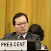 Đại sứ Dương Chí Dũng, Trưởng Phái đoàn Việt Nam tại Geneva. (Ảnh: Hoàng Hoa/TTXVN)