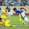 Trận đấu Hà Nội FC và Dược Nam Hà Nam Định diễn ra căng thẳng ngay từ những phút đầu.