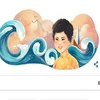 Hình ảnh cố thi sỹ Xuân Quỳnh trên trang chủ Google. (Ảnh: Google) 