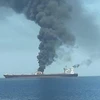 Tàu chở dầu Iran phát nổ. (Ảnh: IRIB News)