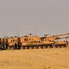 Xe tăng Thổ Nhĩ Kỳ tại biên giới với Syria. (Ảnh: THX/TTXVN)