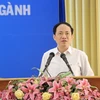 Thứ trưởng Bộ Thông tin và Truyền thông Phạm Anh Tuấn phát biểu khai mạc hội nghị. (Ảnh: Thanh Sang/TTXVN) 