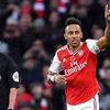 Pierre-Emerick Aubameyang cán mốc 50 bàn thắng cho Arsenal. (Ảnh: Getty)