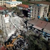 Nhiều nhà cửa bị hư hại sau trận động đất tại Albania.