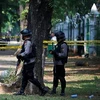 Cảnh sát Indonesia phong tỏa hiện trường. (Ảnh: Reuters)