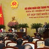 Kỳ họp thứ 11 của Hội đồng nhân dân thành phố Hà Nội khóa XV. (Ảnh: Lâm Khánh/TTXVN)