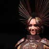 Người mẫu trình diễn trang phục làm từ chocolate tại Hội chợ Chocolate. (Ảnh: THX/TTXVN)