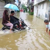 Lụt lội tại Jakarta. (Ảnh: Antara)