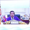 Thủ tướng Campuchia Samdech Techo Hun Sen phát biểu tại hội nghị. (Ảnh: Thống Nhất/TTXVN)