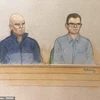 Hình ảnh phiên tòa xét xử Eamonn Harrison và Gheorghe Nica. (Ảnh: SWNS)