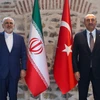 Ngoại trưởng Iran Mohammad Javad Zarif và người đồng cấp Thổ Nhĩ Kỳ Mevlut Cavusoglu. (Ảnh: Twitter)