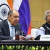 Ngoại trưởng Nga Sergei Lavrov trong chuyến thăm Ấn Độ. (Ảnh: AFP)