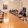 Cuộc họp giữa phái đoàn Mỹ và Colombia. (Ảnh: Văn phòng Tổng thống Colombia)
