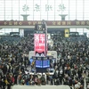Sân bay Hàng Châu chật kín người trong dịp nghỉ lễ. (Ảnh: AFP)