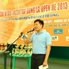 Ông Phan Tuấn Khanh, Chủ tịch ViTAR-INCENTRA 2013 khai mạc giải đấu. (Nguồn: VTF)
