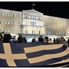 Người dân Hy Lạp biểu tình phản đối chính sách thắt lưng buộc bụng của chính phủ trước thềm cuộc gặp giữa Hy Lạp và IMF. (Nguồn: AFP)
