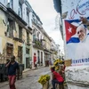 Tấm poster về chuyến thăm sắp tới của Giáo hoàng Francis tới Cuba. (Ảnh: AFP)