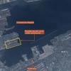 Hình ảnh vệ tinh về xưởng đóng tàu Đại Liên, nơi Trung Quốc được cho là đang đóng mới chiếc tàu sân bay đầu tiên. (Nguồn: CNES 2015)