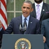 Tổng thống Mỹ Barack Obama phát biểu về dự luật kiểm soát súng đạn ở Washington, DC. ngày 17/4. (Ảnh: AFP/ TTXVN)