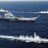 Tàu sân bay Liêu Ninh được các tàu hộ tống bảo vệ. (Nguồn: jeffhead.com)
