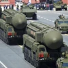 Hệ thống tên lửa Yars tham gia lễ duyệt binh tại Quảng trường Đỏ ngày 9/5. (Ảnh: Reuters)