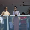 Bà San Suu Kyi - lãnh đạo của đảng NLD - phát biểu ở Yangon, Myanmar ngày 9/11. (Ảnh: AFP/TTXVN)