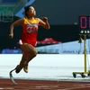 Vận động viên Nguyễn Thị Thủy đoạt Huy chương vàng ASEAN Para Games 2014. (Ảnh: TTXVN)