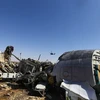 Mảnh vỡ máy bay Nga A321 tại khu vực Hassana, phía bắc Ai Cập ngày 1/11. (Ảnh: THX/TTXVN)