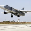 Máy bay Sukhoi Su-24M của Nga tham gia chiến dịch không kích khủng bố tại Syria. (Ảnh: AP)