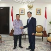 Đại sứ Hoàng Anh Tuấn và Phó Tổng thống Indonesia Jusuff Kalla. (Ảnh: Đỗ Quyên/Vietnam+)