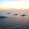 Tàu chiến Mỹ và Hàn Quốc trong một cuộc diễn tập chung. (Ảnh: AFP/TTXVN)