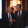 Ngoại trưởng Nga Sergei Lavrov và Tổng Thư ký AL Nabil Al-Araby. (Nguồn: THX)