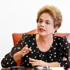 Tổng thống Dilma Rousseff trong cuộc họp báo tại Brasilia, ngày 13/4. (Nguồn: THX/TTXVN)