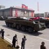 Tên lửa đạn đạo Musudan có khả năng mang đầu đạn hạt nhân của Triều Tiên. (Nguồn: AFP)