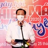 Ông Lê Thanh Liêm, Phó Chủ tịch Thường trực UBND Thành phố, Trưởng Ban Chỉ đạo Vận động hiến máu tình nguyện Thành phố phát biểu tại buổi lễ. (Ảnh: Xuân Khu/TTXVN)