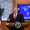 Ngoại trưởng Mỹ Mike Pompeo tại cuộc họp báo ở Washington,DC. (Ảnh: AFP/TTXVN)