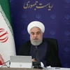 Tổng thống Iran Hassan Rouhani tại cuộc họp nội các ở Tehran, Iran. (Ảnh: AFP/TTXVN)