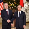 Thứ trưởng Ngoại giao Mỹ Stephen Biegun và người đồng cấp Nhật Bản Takeo Akiba. (Nguồn: AFP)