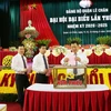 Đại biểu bỏ phiếu bầu các chức danh tại đại hội Đảng bộ quận Lê Chân. (Ảnh: TTXVN)