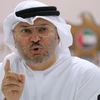 Ngoại trưởng UAE Anwar Gargash phát biểu tại một cuộc họp báo ở Dubai. (Ảnh: AFP/TTXVN)