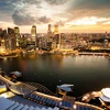 Căn hộ nằm trên đỉnh tòa tháp Guoco Tower 64 tầng, có thể ngắm toàn bộ Vịnh Marina. (Nguồn: Getty Images)