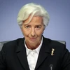 Chủ tịch Ngân hàng trung ương châu Âu (ECB), bà Christine Lagarde tại cuộc họp báo ở Frankfurt, Đức. (Ảnh: AFP/TTXVN)