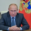 Tổng thống Nga Vladimir Putin tại cuộc họp trực tuyến ở Moskva, Nga. (Ảnh: AFP/TTXVN)